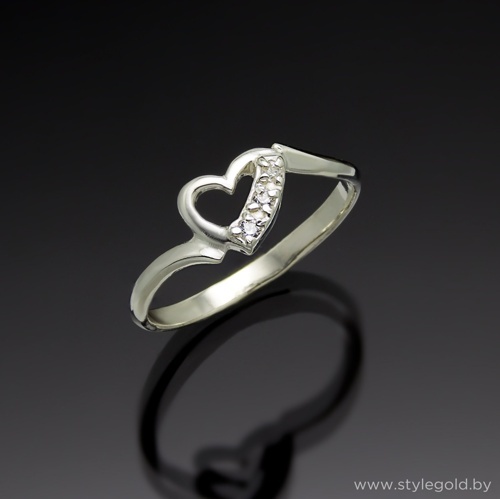 Серебряное кольцо сердце. 1019 от ювелирной фирмы "Стиль" по цене 45 руб.