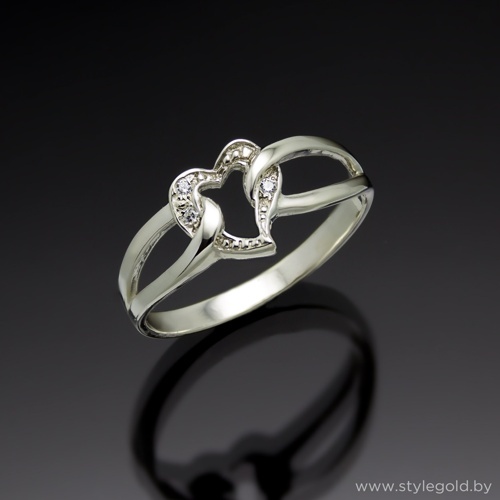 Серебряное кольцо сердце. 1020 от ювелирной фирмы "Стиль" по цене 75 руб.