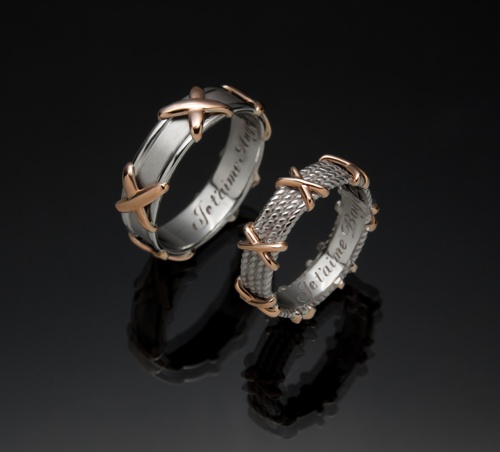 Обручальные кольца из белого и красного золота  от ювелирной фирмы "Стиль"