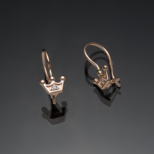 Сережки детские корона. с67 от ювелирной фирмы "Стиль" по цене 392.5 руб.