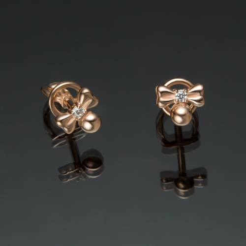 Серьги бантики  от ювелирной фирмы "Стиль"