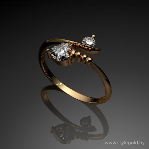 Кольцо с камнем в форме сердца к11 от ювелирной фирмы "Стиль" по цене 786 руб.