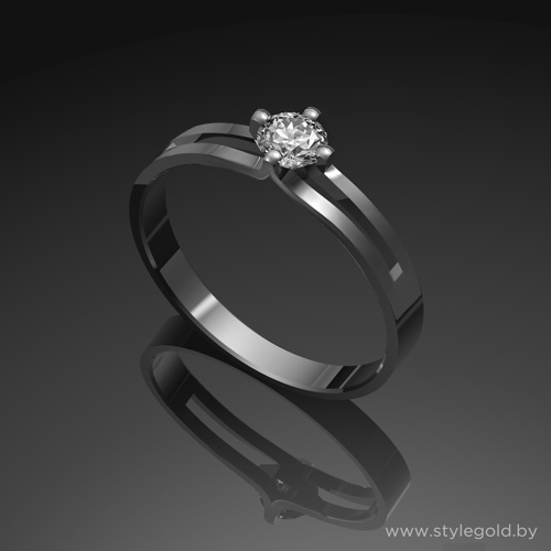 Кольцо с бриллиантом к71б от ювелирной фирмы "Стиль" по цене 3989 руб.