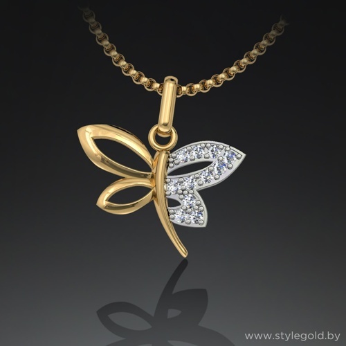 Кулон бабочка кн09 от ювелирной фирмы "Стиль" по цене 498.5 руб.