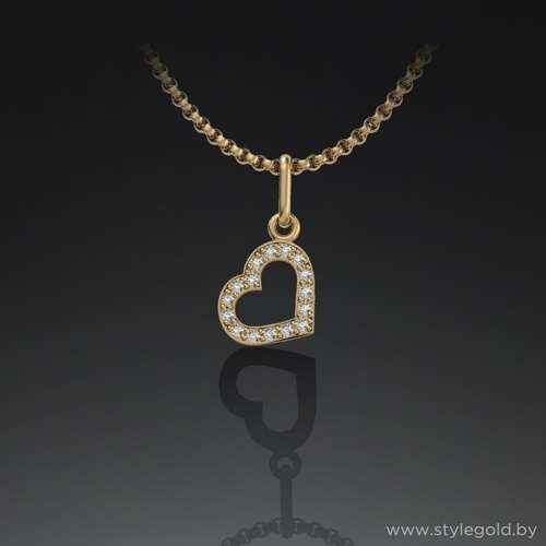 Подвеска для цепочек или браслетов "сердечко" кн60 от ювелирной фирмы "Стиль" по цене 248.5 руб.