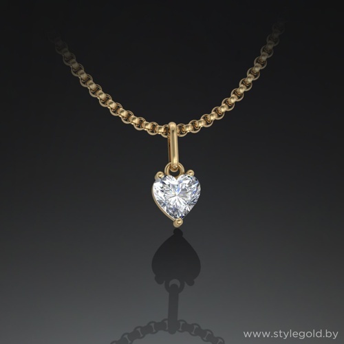 Подвеска с камнем в форме сердца кн64 от ювелирной фирмы "Стиль" по цене 216 руб.