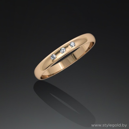 Обручальное кольцо с бриллиантами ко01/3 от ювелирной фирмы "Стиль" по цене 1850 руб.