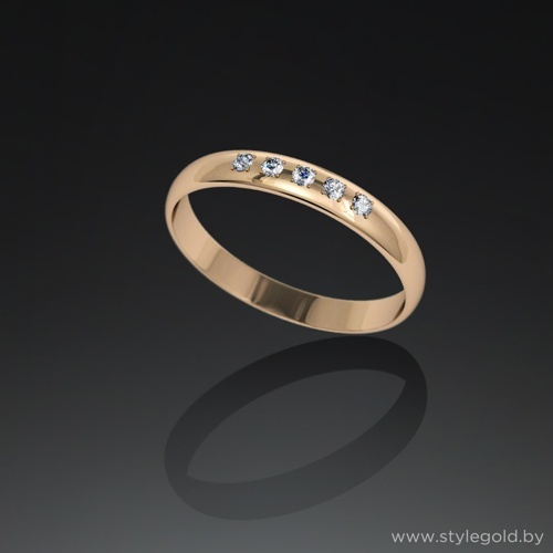 Обручальное кольцо с бриллиантами ко01/5 от ювелирной фирмы "Стиль" по цене 2155 руб.