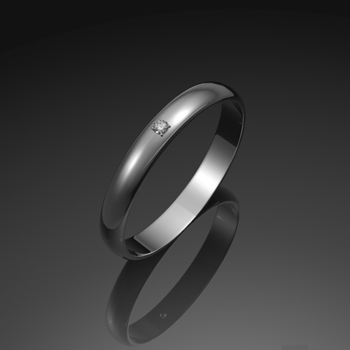 Обручальное кольцо белого золота с бриллиантом ко01/1б от ювелирной фирмы "Стиль" по цене 1455 руб.