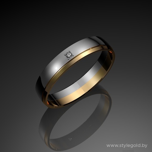 Обручальное кольцо из белого золота с бриллиантом ко08/1б от ювелирной фирмы "Стиль" по цене 1562 руб.