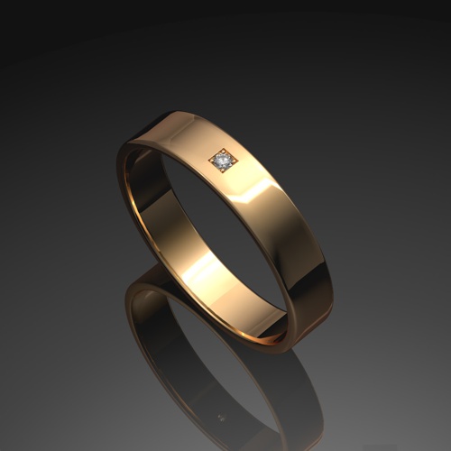 Обручальное кольцо с бриллиантом ко18 от ювелирной фирмы "Стиль" по цене 1760.5 руб.