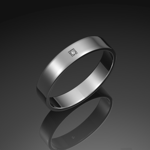 Обручальное кольцо из белого золота с бриллиантом ко18б от ювелирной фирмы "Стиль" по цене 1739.5 руб.