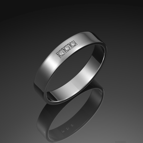 Обручальное кольцо из белого золота с бриллиантами ко19б от ювелирной фирмы "Стиль" по цене 1935 руб.