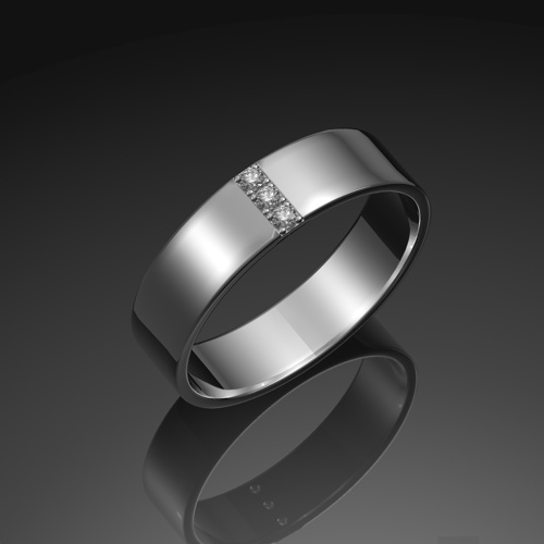 Обручальное кольцо из белого золота с бриллиантами ко21б от ювелирной фирмы "Стиль" по цене 2730 руб.