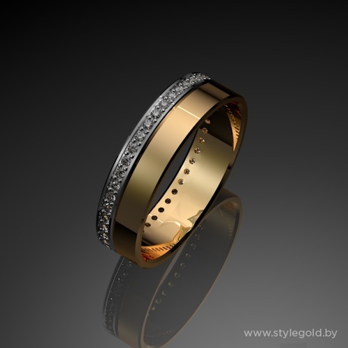 Обручальное кольцо с камнями по кругу ко23 от ювелирной фирмы "Стиль" по цене 1244 руб.