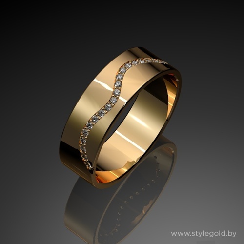 Оригинальное обручальное кольцо ко24 от ювелирной фирмы "Стиль" по цене 1458 руб.