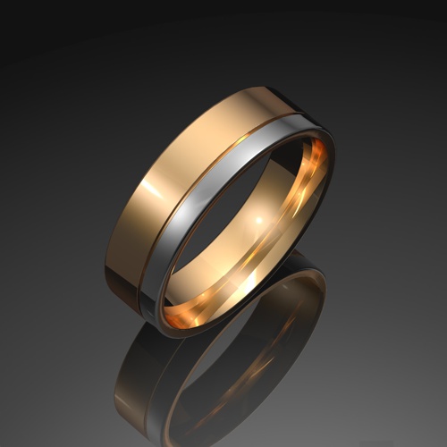 Комбинированное обручальное кольцо ко27 от ювелирной фирмы "Стиль" по цене 1511 руб.