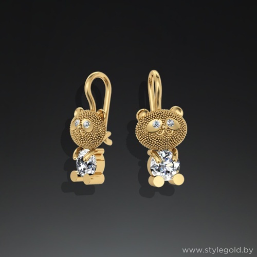 Серьги "Панда" с43 от ювелирной фирмы "Стиль" по цене 786 руб.